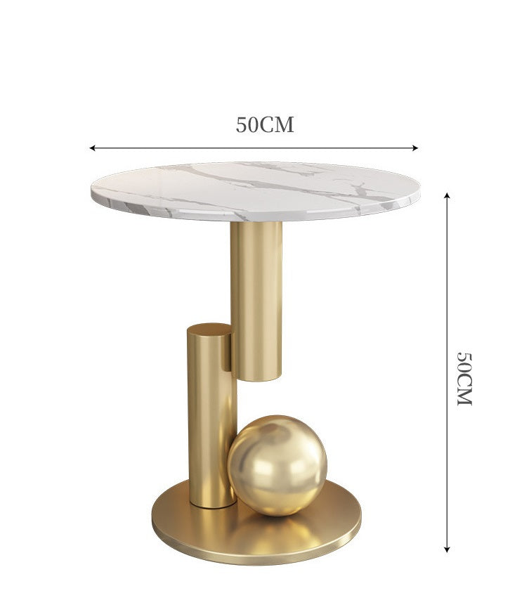 Nordic Modern Luxury Stone Slab Side Table – Eco-Friendly Round Sofa & Bedside Table