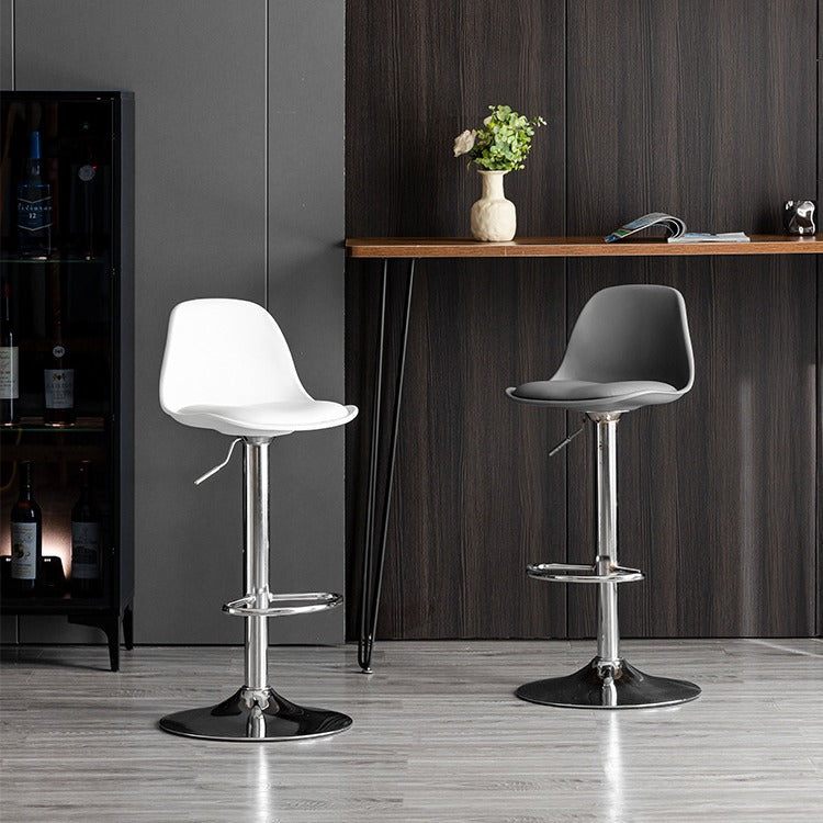 Modern Minimalist Bar Stool and Counter-Height Stool Adjustable Metal Chair with Ergonomic Support for Kitchen Island, Front Counter, Cash Register, and Bar Use