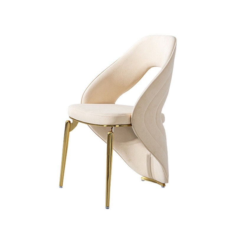 Modern Upholstered Dining Chair with Metal Legs