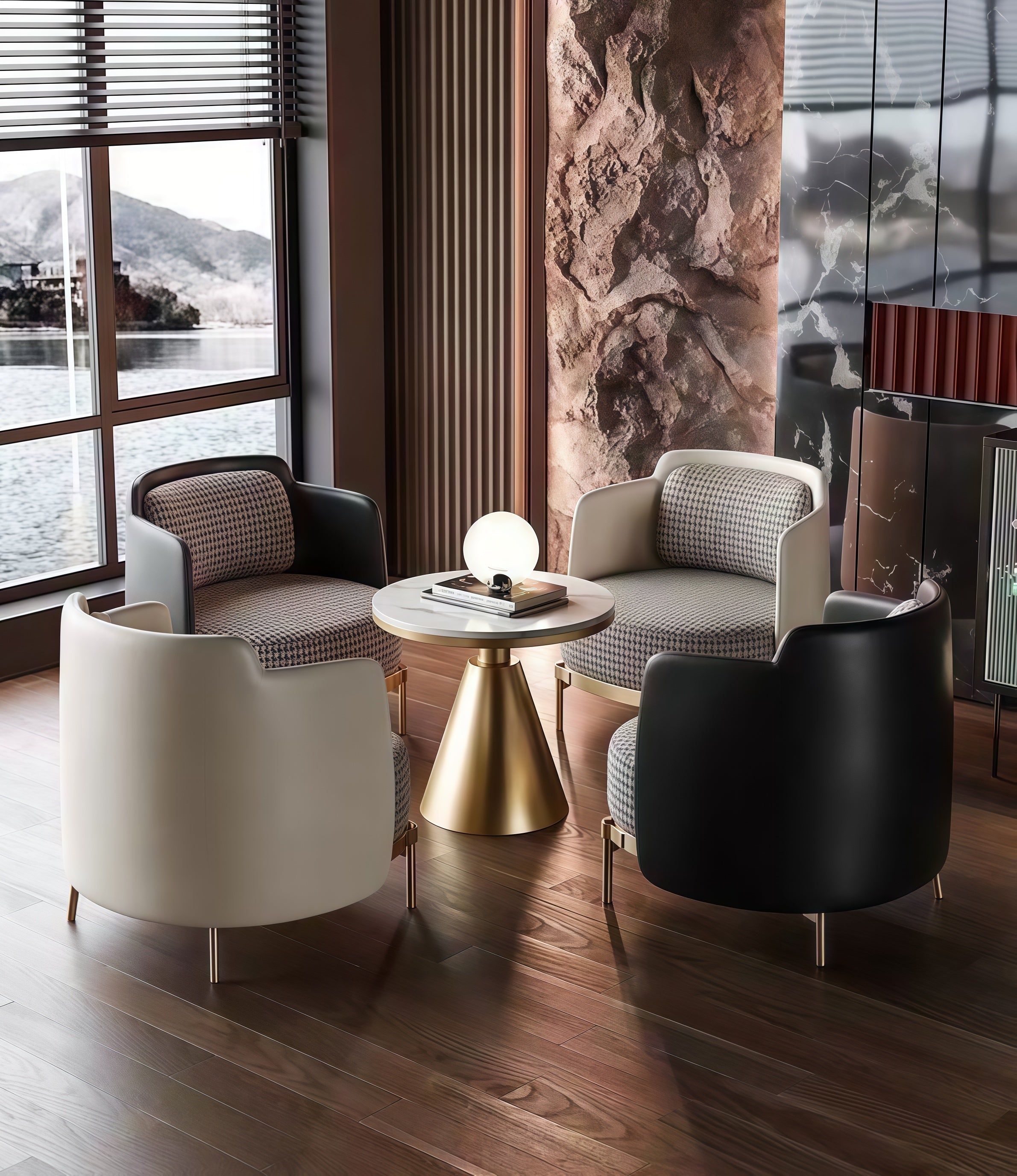 Nordic Green Single-Seat Sofa Chair – Fabric & Leather