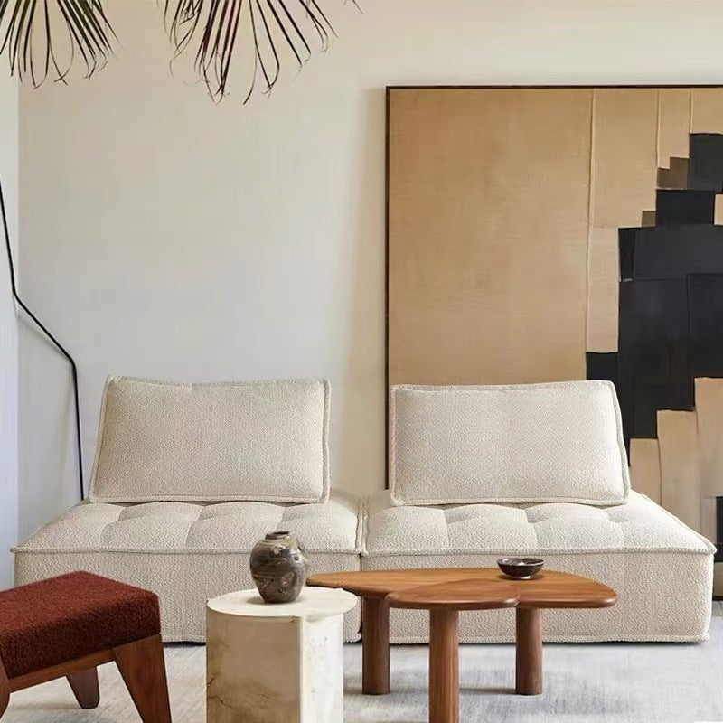 Modern Leather Bean Bag Sofa – Comfortable Rectangle One-Seater for Living Room or Hotel