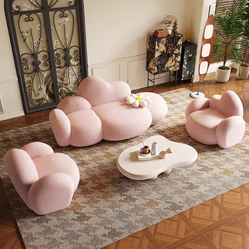 Nordic Creative Cloud Lamb Cashmere Sofa – Small Family & Salon Use