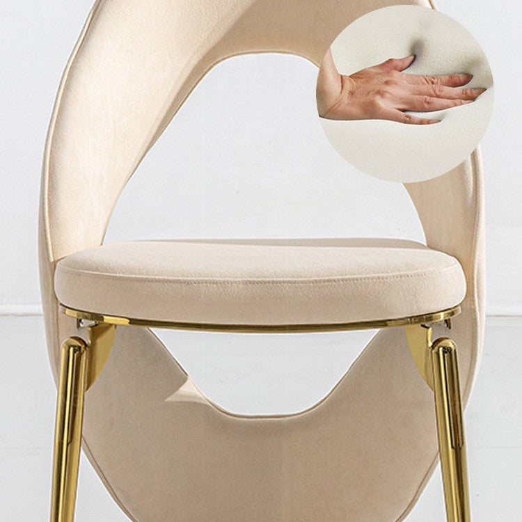 Modern Upholstered Dining Chair with Metal Legs