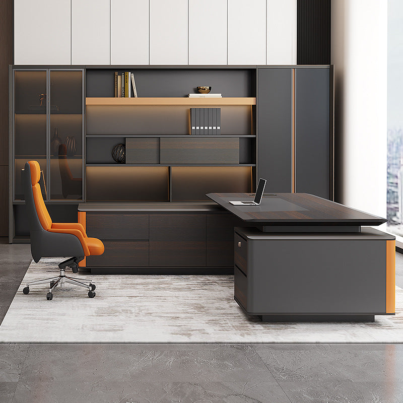 Simple Modern Executive Large Desk – Luxurious High-End Wooden Office Table for Boss & Leadership Office Furniture