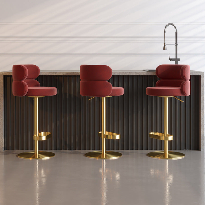 Nordic Luxury Bar Chair Solid Wood Rotating Backrest Bar Stool for Modern Residential and Commercial Use