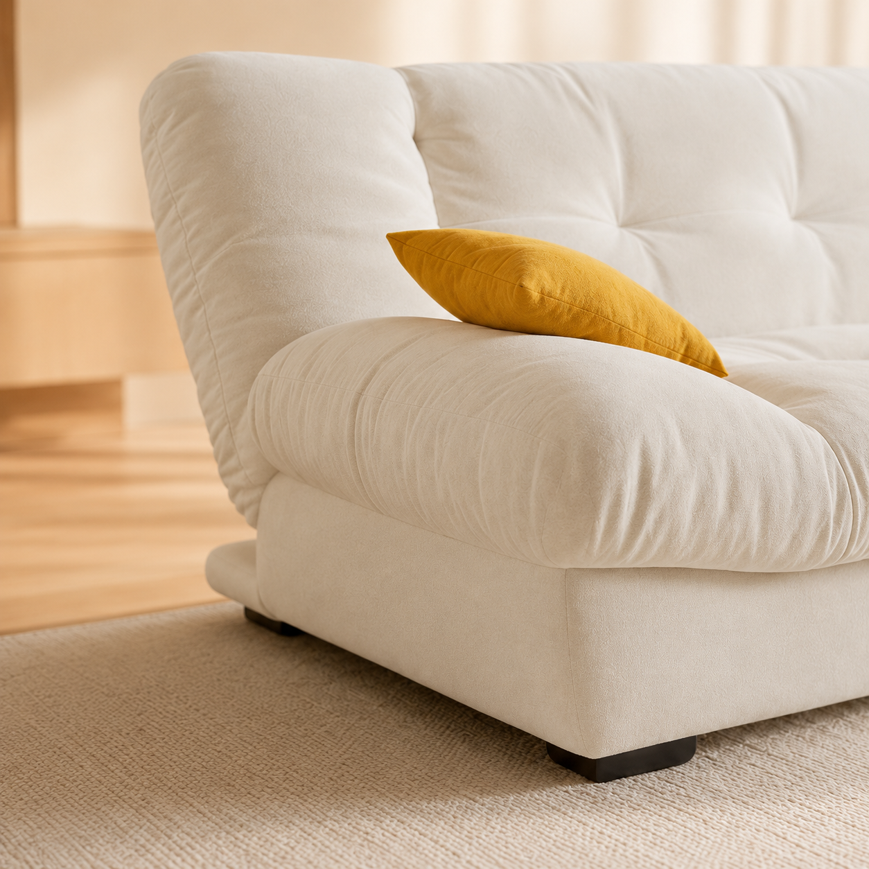 Nordic Modern Multi-Functional Velvet Sofa Bed Double Foldable Wood Frame