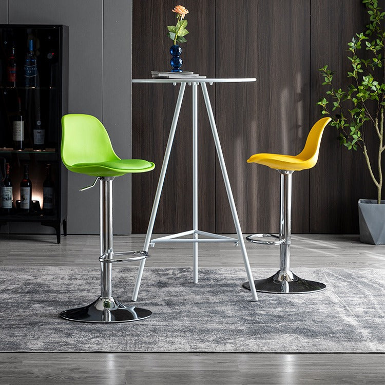 Modern Minimalist Bar Stool and Counter-Height Stool Adjustable Metal Chair with Ergonomic Support for Kitchen Island, Front Counter, Cash Register, and Bar Use