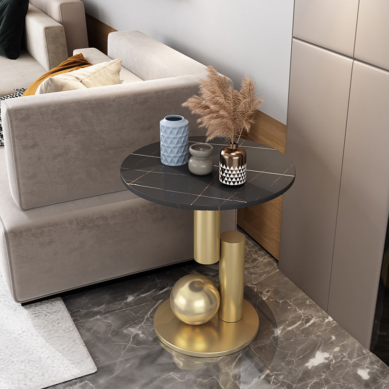 Nordic Modern Luxury Stone Slab Side Table – Eco-Friendly Round Sofa & Bedside Table