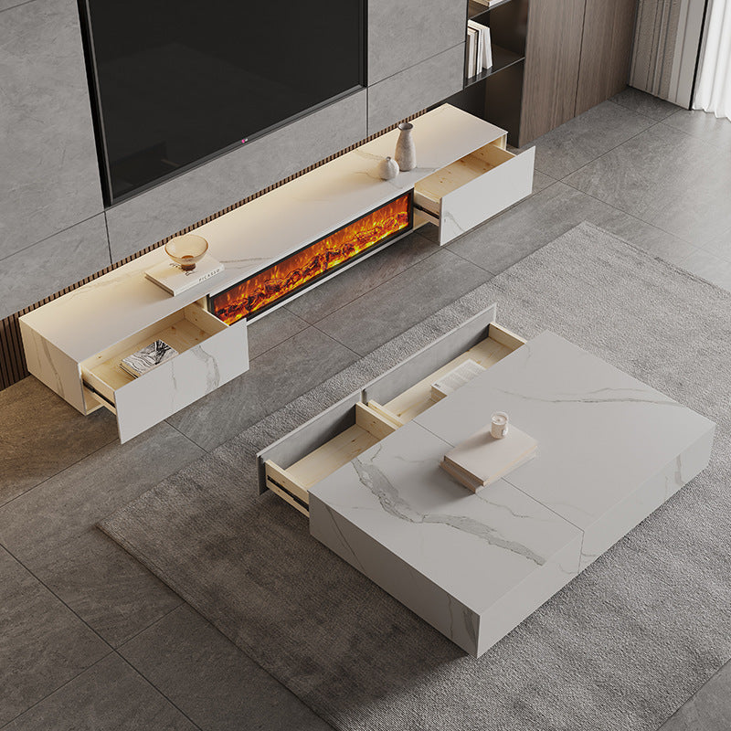 Italian Minimalist LED Simulated Flame TV Cabinet, additional product image 3 for contract furniture