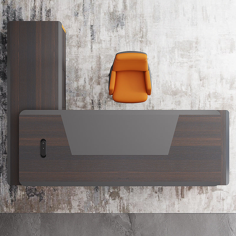 Simple Modern Executive Large Desk – Luxurious High-End Wooden Office Table for Boss & Leadership Office Furniture