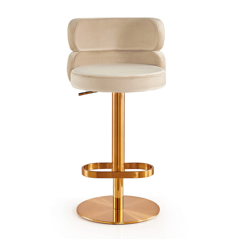 Nordic Luxury Bar Chair Solid Wood Rotating Backrest Bar Stool for Modern Residential and Commercial Use