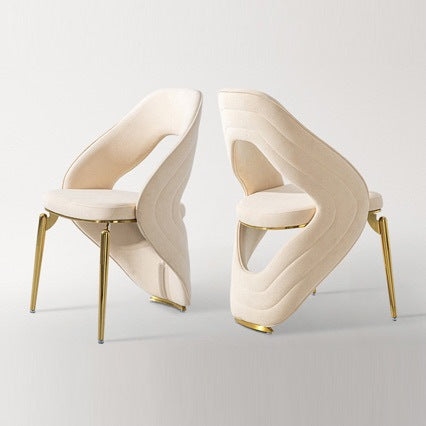 Modern Upholstered Dining Chair with Metal Legs