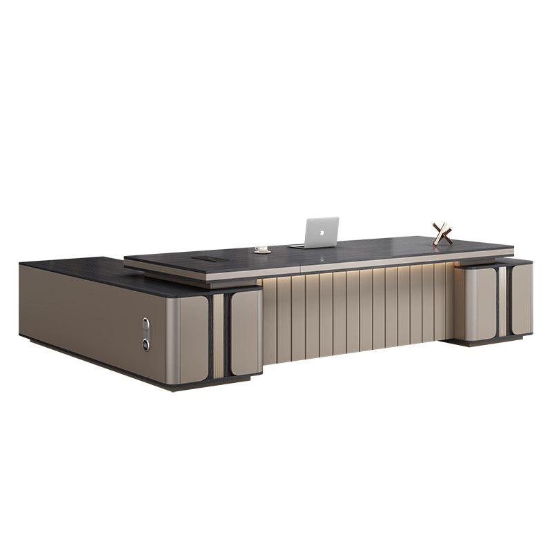 Simple & Modern Executive Desk Large Wooden Double-Cabinet Boss Desk Office Furniture