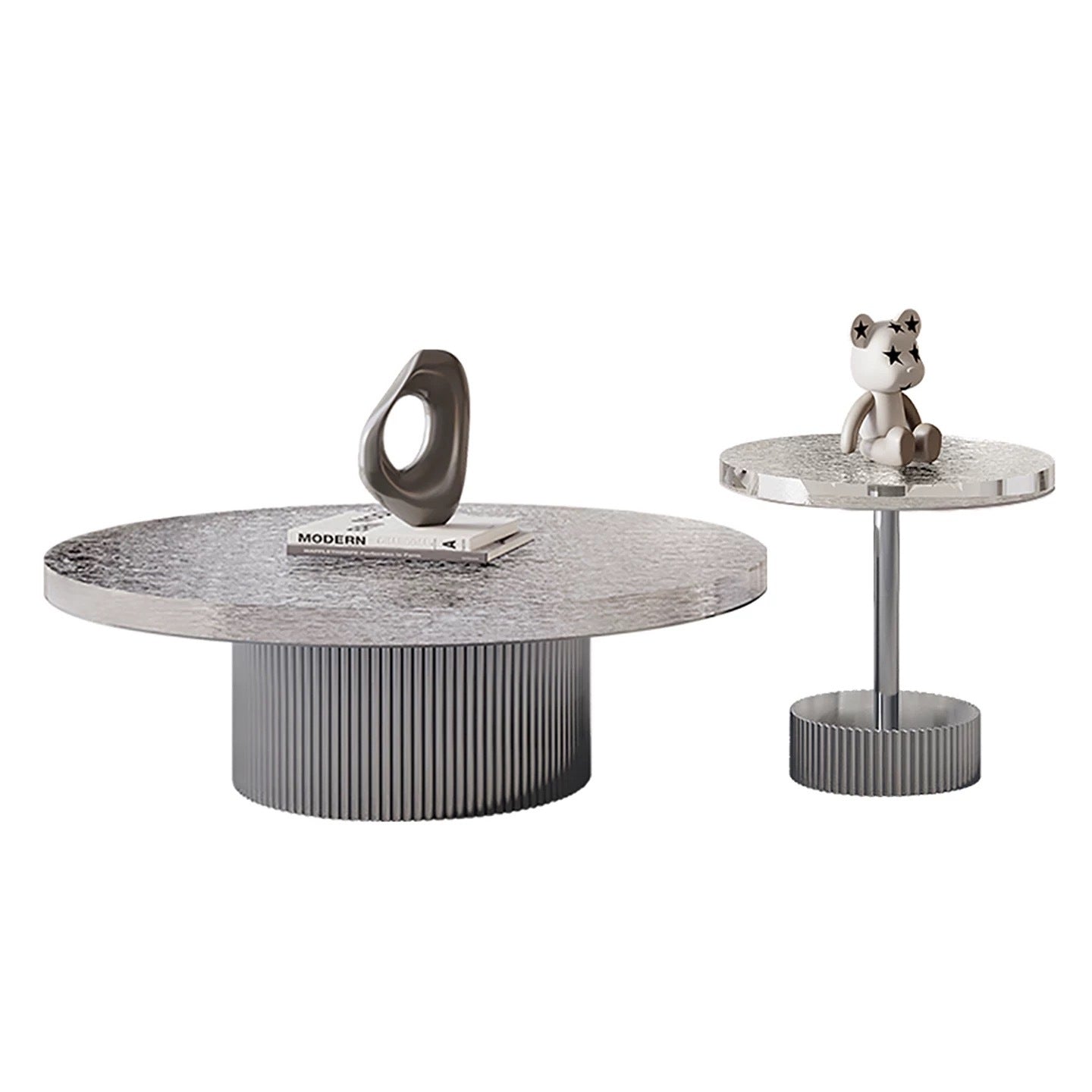 Round Side Table Set for Living Room