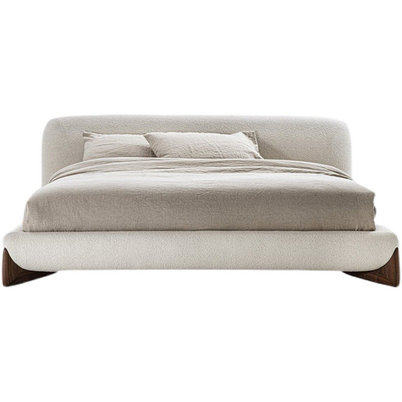 Nordic Modern Minimalist Fabric Double Bed – 1.8m Japanese Luxury Wabi-Sabi Bed