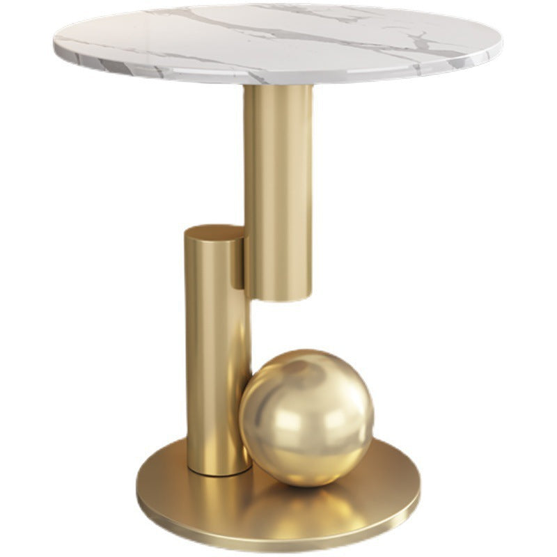 Nordic Modern Luxury Stone Slab Side Table – Eco-Friendly Round Sofa & Bedside Table