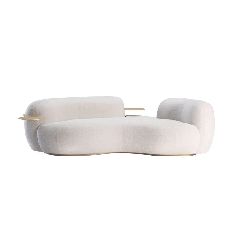 Hot Sale Nordic Curved Lamb Velvet Sofa, additional product image 3 for hospitality project