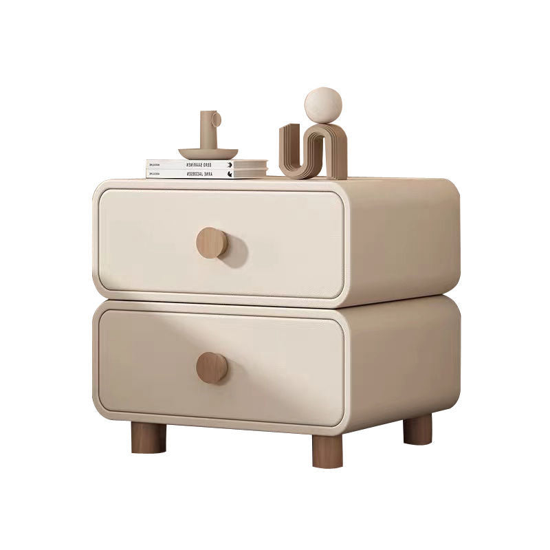 Modern Luxury Creative Bedside Table – Wooden Cream Style Minimalist Cabinet