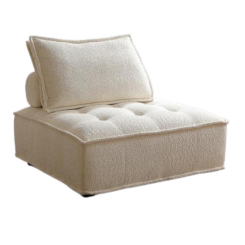 Modern Leather Bean Bag Sofa – Comfortable Rectangle One-Seater for Living Room or Hotel
