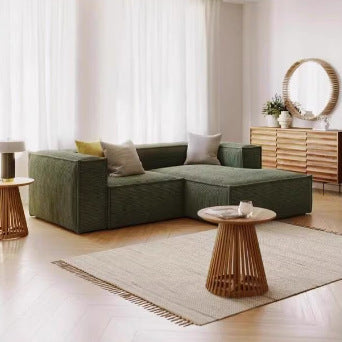Nordic Luxury Corner Sectional Sofa – Italian-Style Modular Corduroy Vacuum-Packed Couch