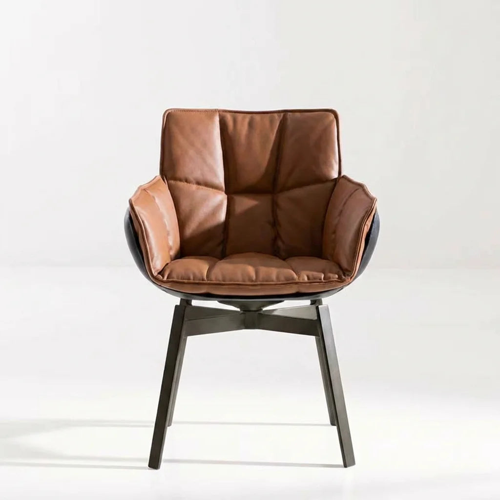Penghao Husk Swivel Armchair - Italian Minimalist Fiberboard Dining & Lounge Chair