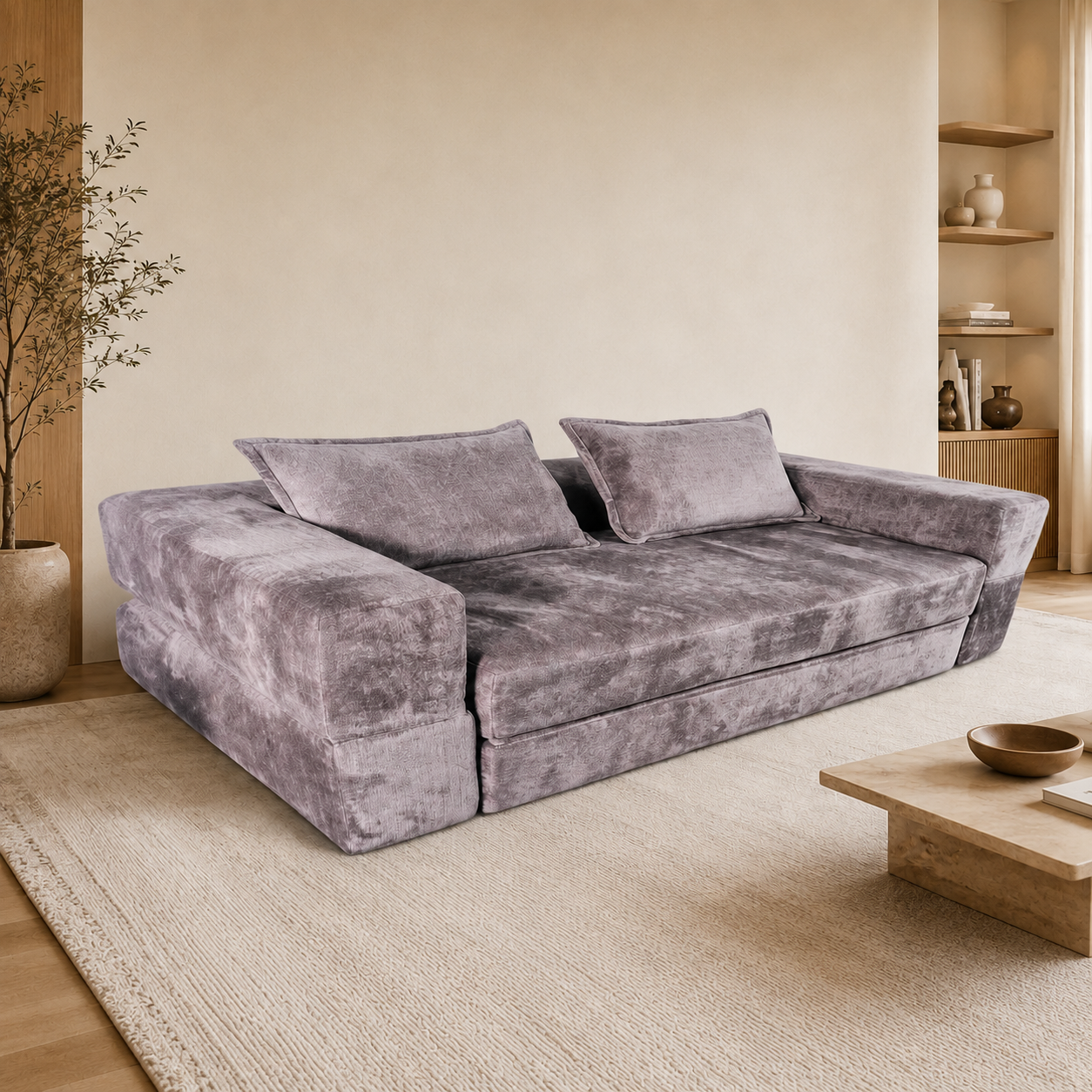 Modern Luxury Velvet Fabric Three Seater Living Room Sofa Comfortable Deep Seat Couch Furniture