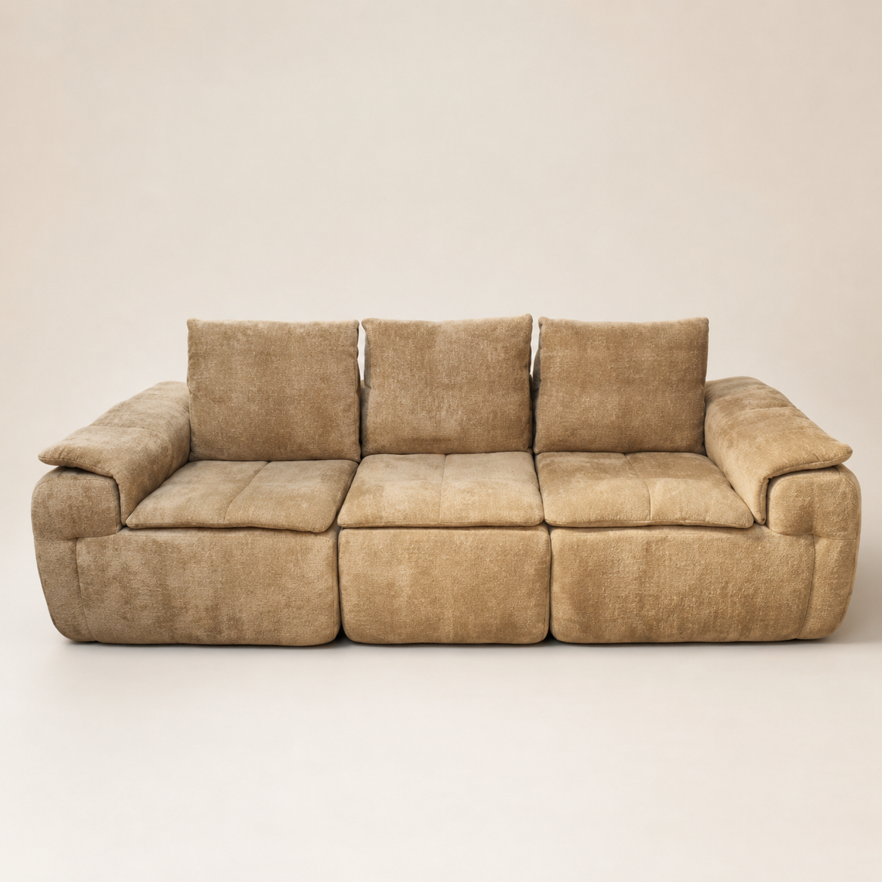Modern Luxury 3-Seater Cloud Couch Comfortable Fabric Living Room Sofa Deep Seat Cushion Indoor Furniture