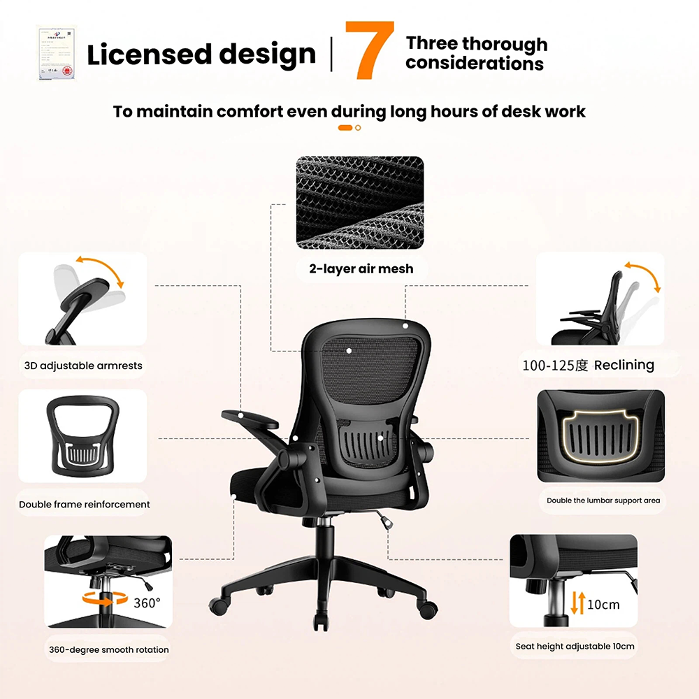 Modern Adjustable Office Chair – Swivel Reclining High Back Ergonomic Computer Chair for Home & Office