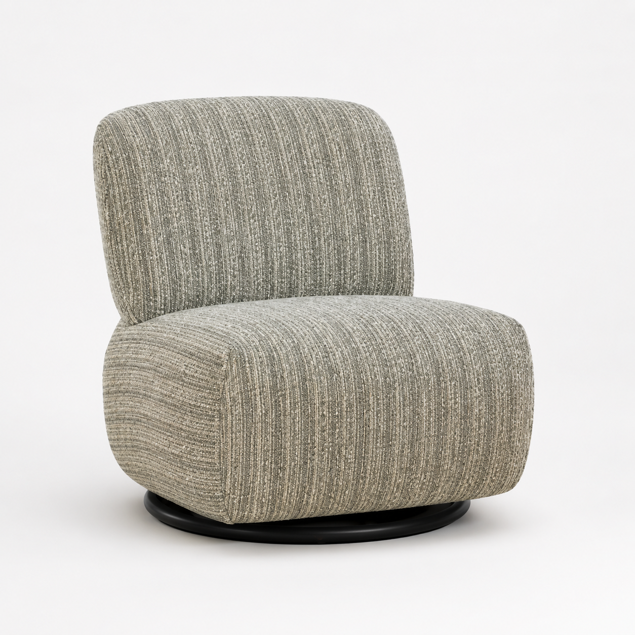Modern Upholstered Swivel Barrel Chair Fabric