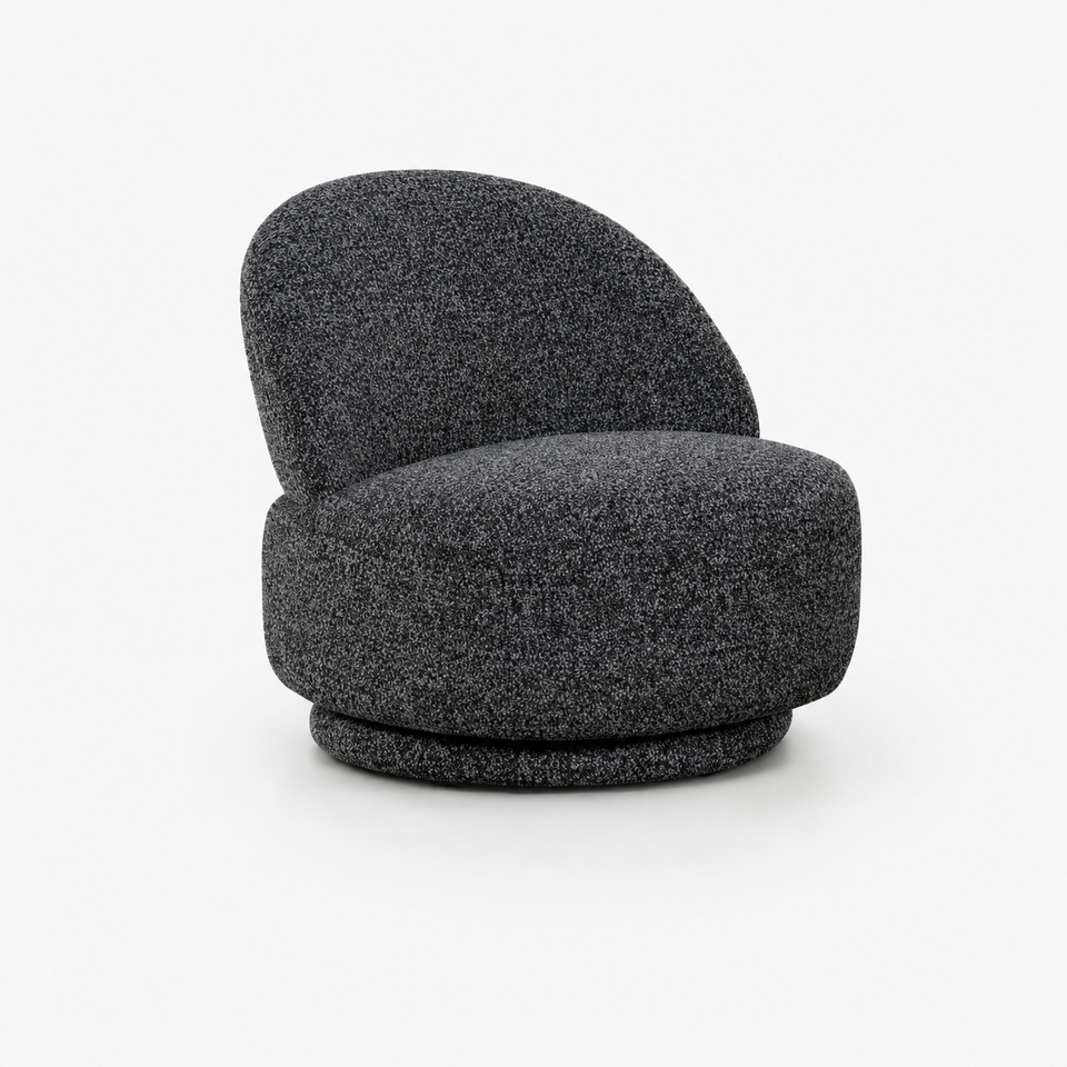 Modern Fabric Swivel Armchair Single Lounge Chair with Backrest for Living Room Hotel