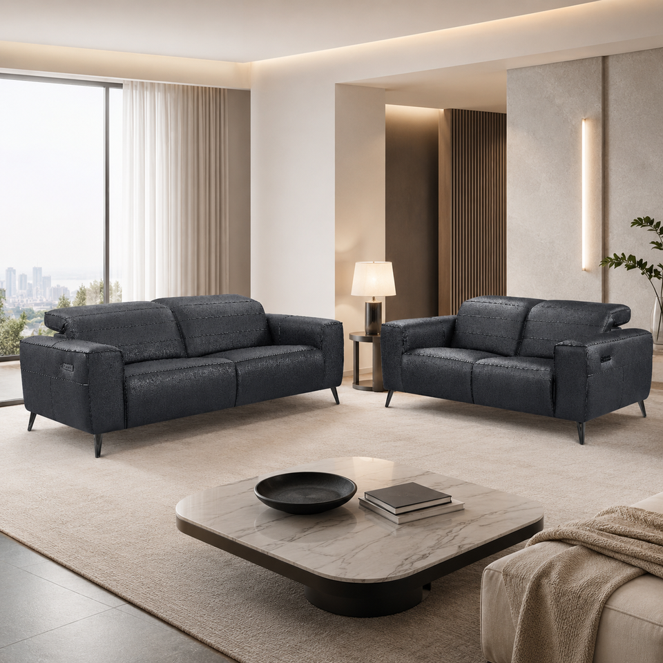 Modern Luxury Contrast Stitch Power Recliner Chair Adjustable Headrest Electric Recliner Accent Chair