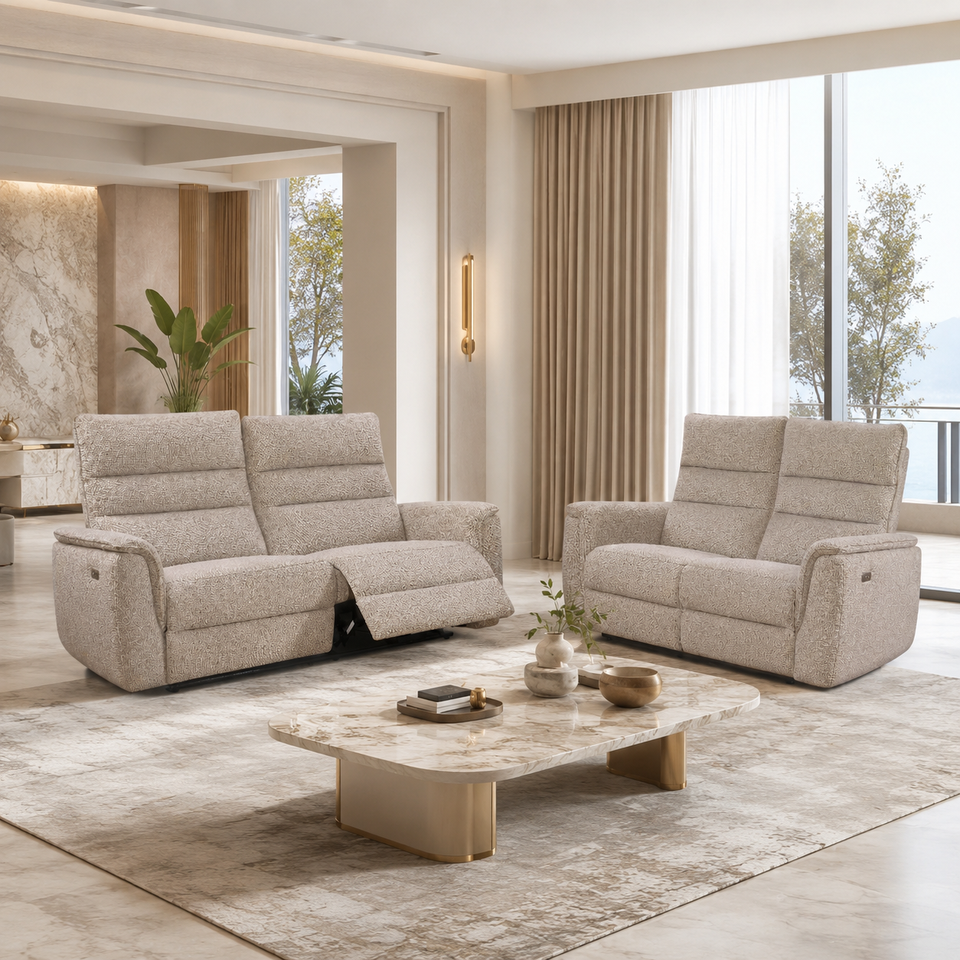 Modern Luxury Chenille Power Recliner Single Sofa Tiered Backrest Electric Reclining Accent Chair Living Room Furniture