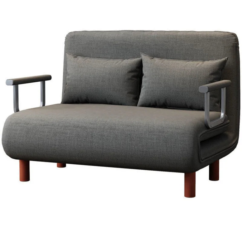 Multifunctional Fabric Folding Sofa Bed with Cushions Space-Saving Dual-Use