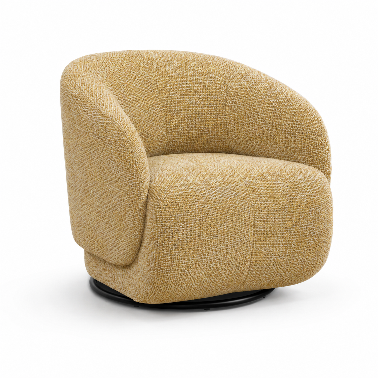 Modern Fabric Armchair Brown Textured Lounge Chair Single Accent Sofa Chair with Metal Legs (Living Room, Hotel)