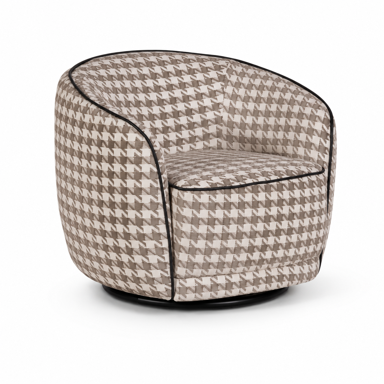 Luxury Boucle Swivel Armchair Cozy Barrel