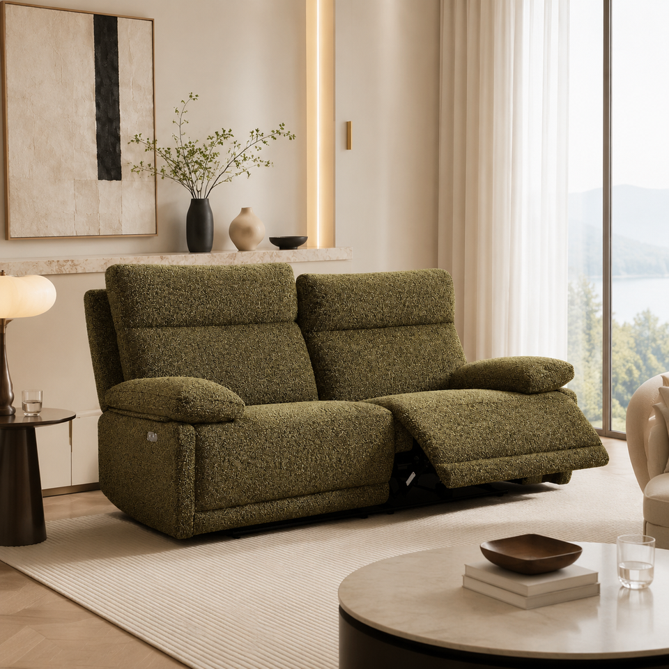 Modern Luxury Boucle Textured Fabric Power Recliner Electric Loveseat for Living Room Home Furniture
