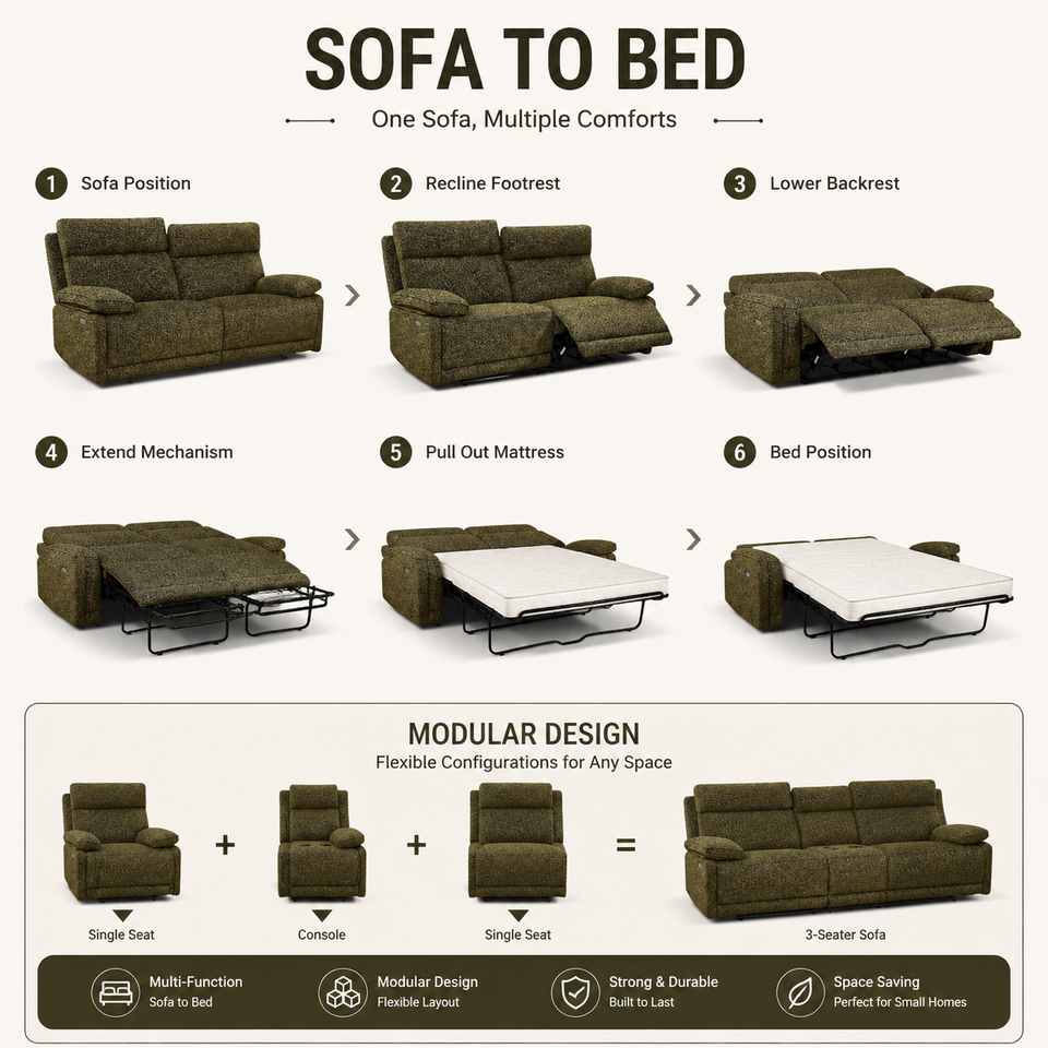 Minimalist Two Seater Fabric Sofa, Modern Recliner Couch with Comfortable Seating for Home and Hotel