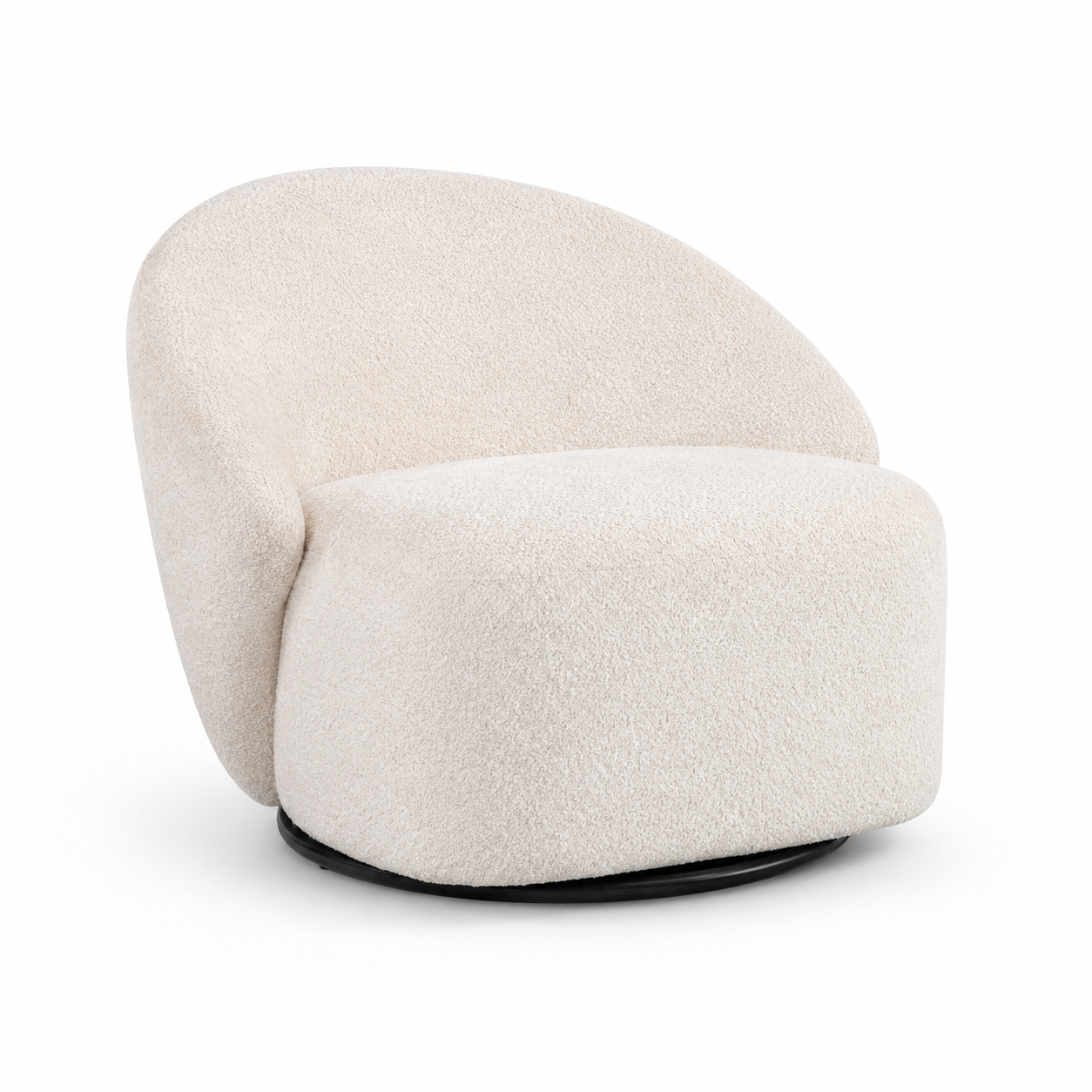 Nordic Simple Fabric Swivel Leisure Chair Single Swivel Accent Chair for Bedroom or Living Room