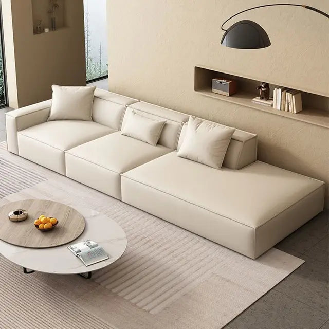 Italian Modern Minimalist Light Luxury Convertible Sofa, Eco-Friendly Sponge Filling, Ideal for Small Living Rooms