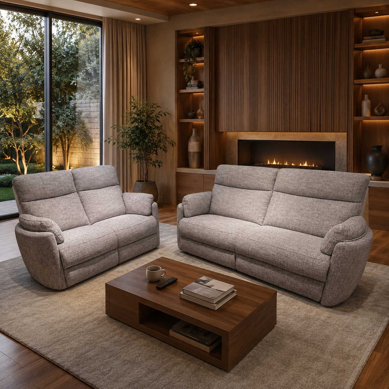 Customized Square 2 Seater Living Room Luxury Fabric Sofa with Deep Comfortable Seats and Modern Design for Hotel Use