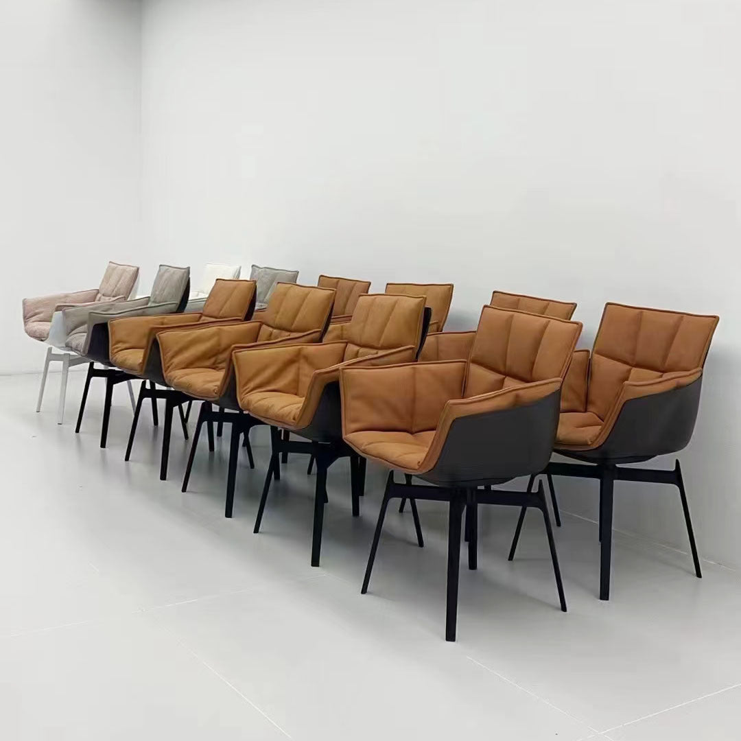 Penghao Husk Swivel Armchair - Italian Minimalist Fiberboard Dining & Lounge Chair