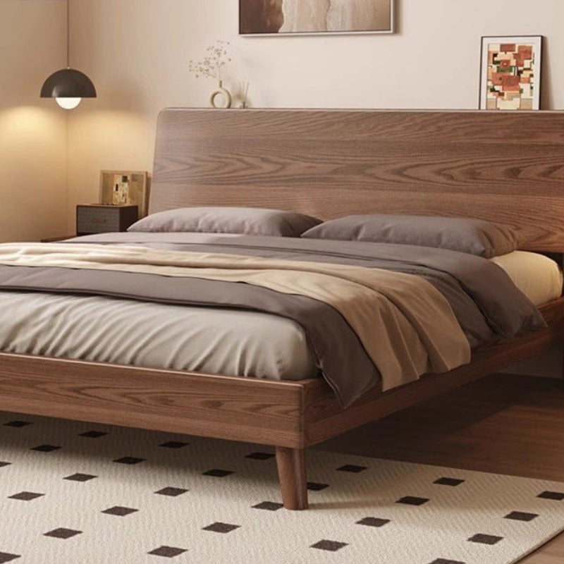 Penghao Modern Minimalist Solid Oak Bed - Natural Wood Frame for Primary & Guest Bedrooms