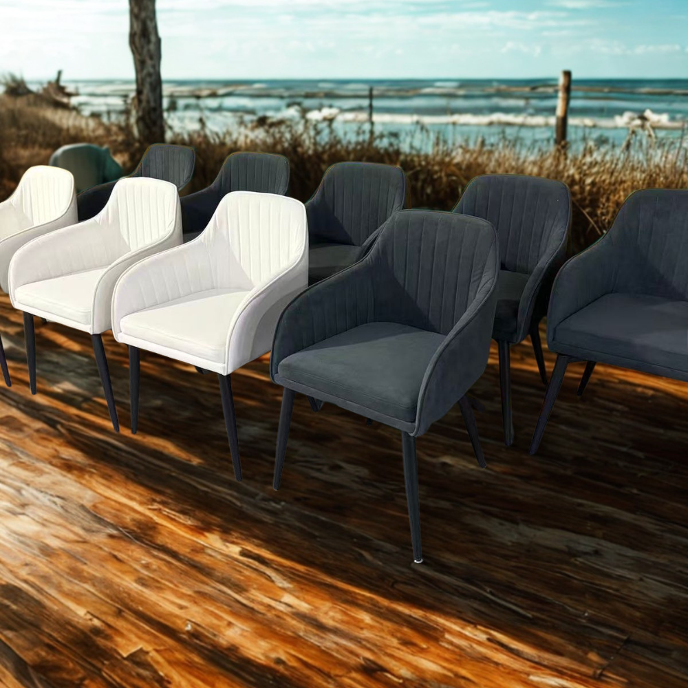 Penghao Azure Velvet Dining Chair – Crafted for Modern Living