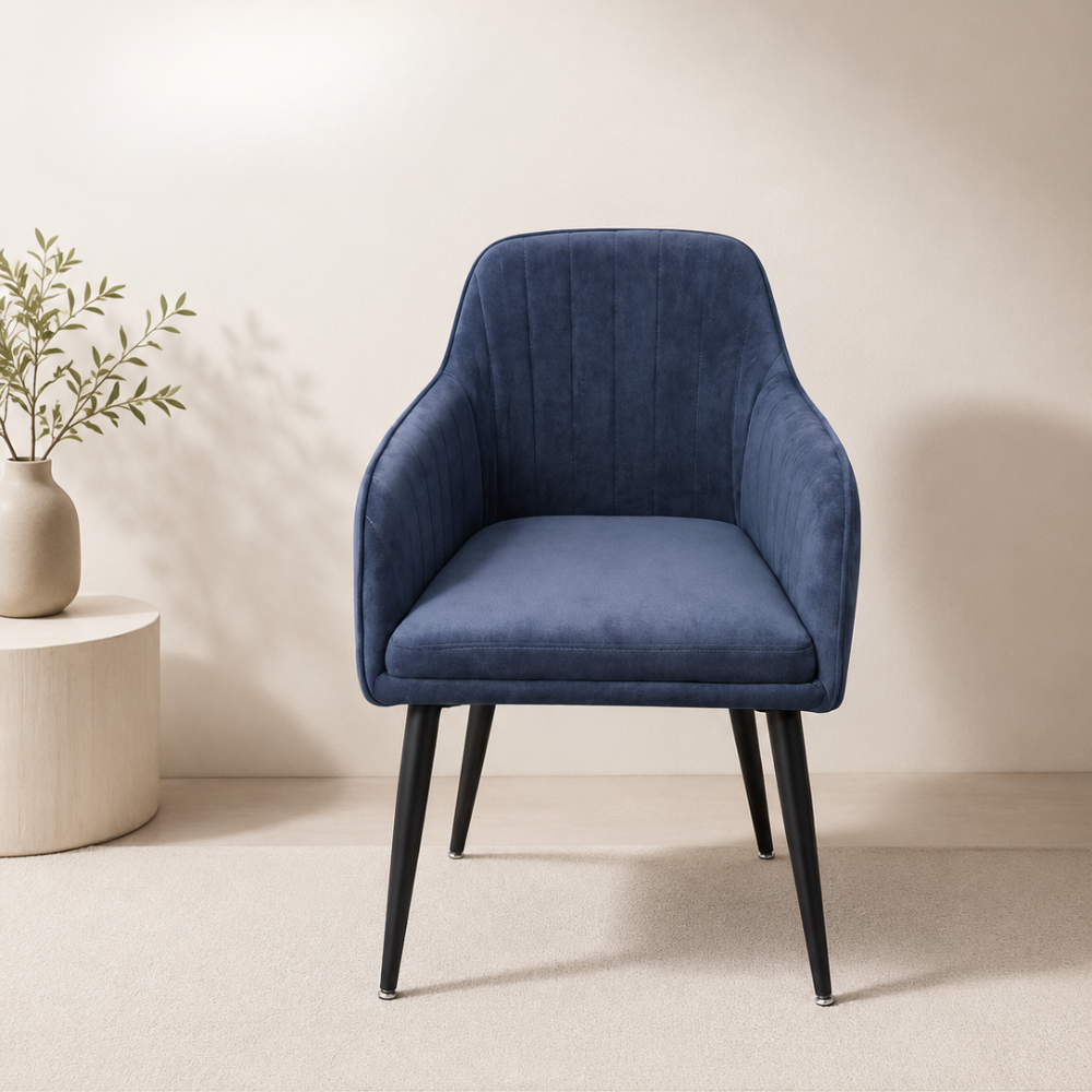 Penghao Azure Velvet Dining Chair – Crafted for Modern Living