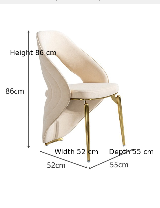 Modern Upholstered Dining Chair with Metal Legs
