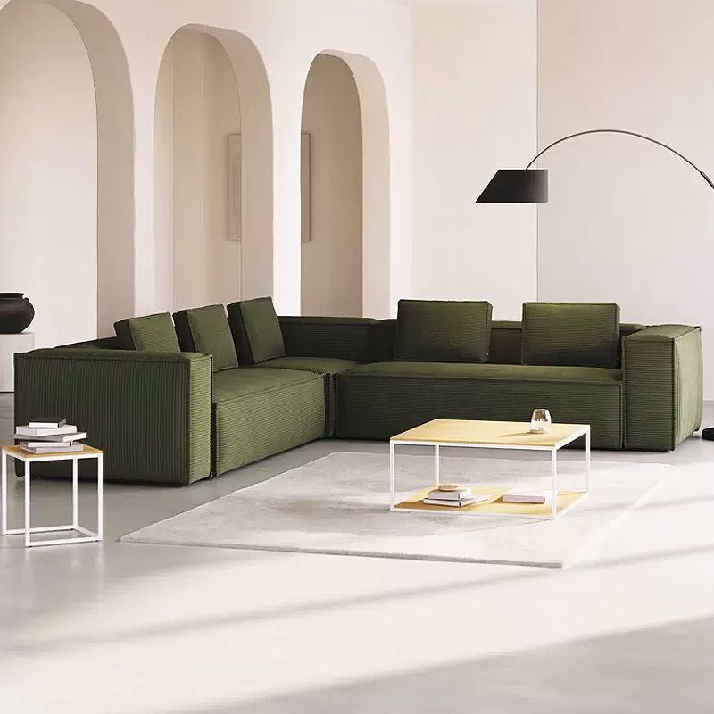 Nordic Luxury Corner Sectional Sofa – Italian-Style Modular Corduroy Vacuum-Packed Couch