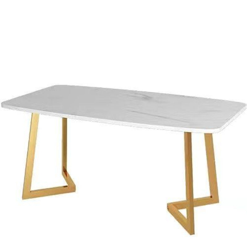 Nordic Modern Minimalist Marble Dining Table – Long Dining Table Set for Compact Spaces