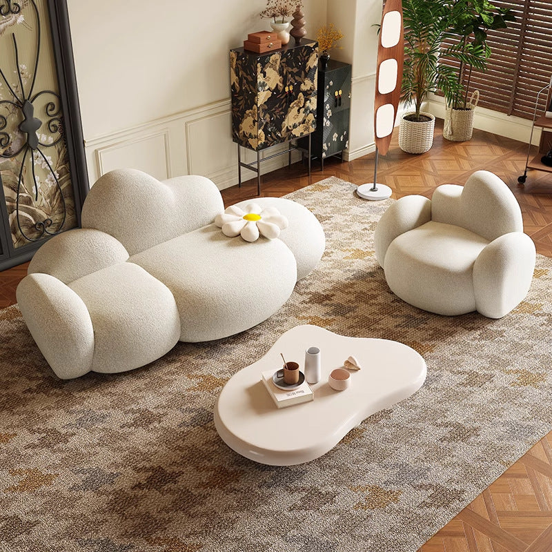 Nordic Creative Cloud Lamb Cashmere Sofa – Small Family & Salon Use