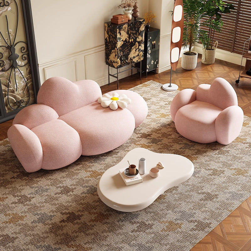 Nordic Creative Cloud Lamb Cashmere Sofa – Small Family & Salon Use