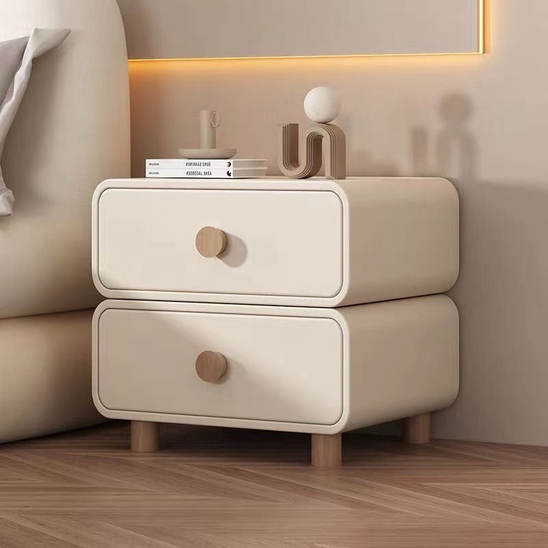 Modern Luxury Creative Bedside Table – Wooden Cream Style Minimalist Cabinet